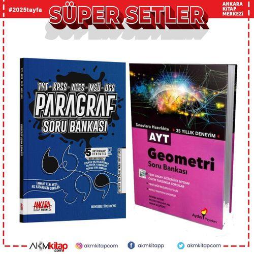 Aydın AYT Geometri ve AKM Paragraf Soru Bankası Seti 2 Kitap