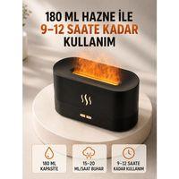 180 Ml Alev Efektli Aroma Difüzörü Ultrasonik Buharlı Aromaterapi Cihazı