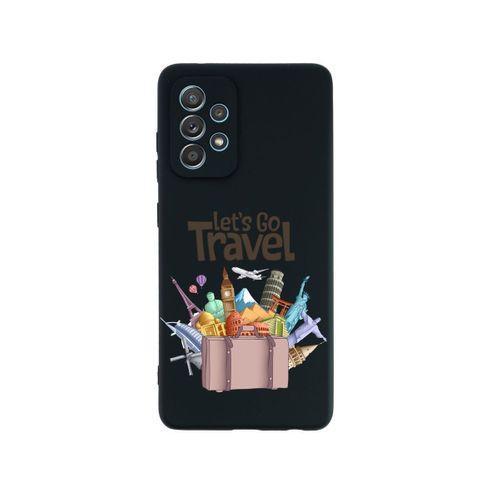 Samsung A32 Let's Go Travel Premium Silikonlu Siyah Telefon Kılıfı