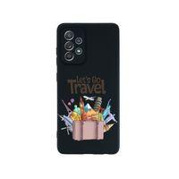 Samsung A32 Let's Go Travel Premium Silikonlu Siyah Telefon Kılıfı