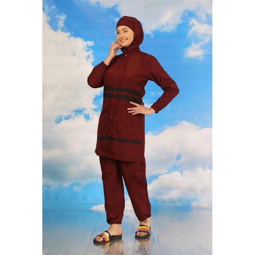 Kadın Tam Tesettür Mayo Bordo