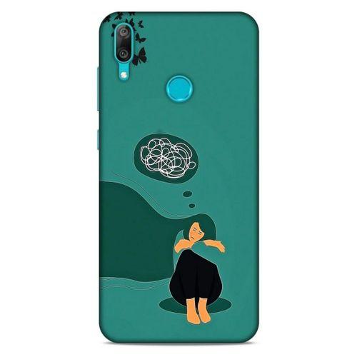 Huawei Y7 2019 Kılıf Depresyon (11) Tam Koruma Siyah Gri