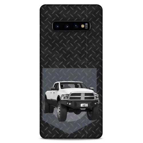 Lopard Samsung Galaxy S10 Plus Uyumlu Kılıf PickUpX (20) Koruyucu Kılıf Beyaz Gümüş