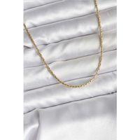 14K Gold Renk Kaplama İnce Zincir Model CM Kadın Kolye - TJ-BKO10741