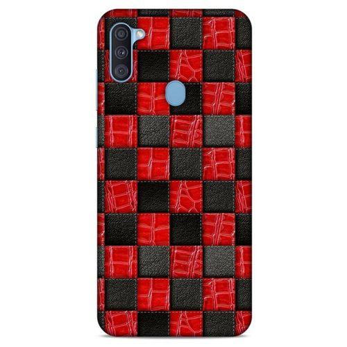 Samsung Galaxy A11 Kılıf Patchwork (47) Crystal Flex Kılıf Siyah Kırmızı