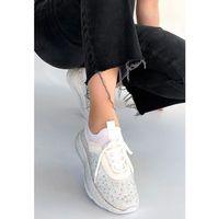 Rimay Beyaz Cilt Boncuk İşlemeli Spor Ayakkabı