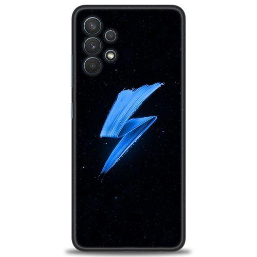 Samsung Galaxy A32 Kılıf HD Baskılı Kılıf - Mavi Şimşek + Tam Ekran Koruyucu