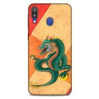 Samsung Galaxy M20 Kılıf Dragons (24) Darbe Emici Kılıf Tatoo Yeşil Ejderha