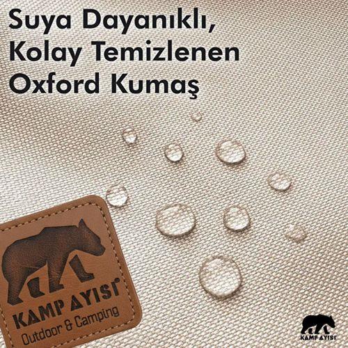 Kamp Ayısı® Alüminyum Katlanabilir Kamp Sandalyesi – Askılı Omuz Çantalı, Oxford Kumaş, Krem