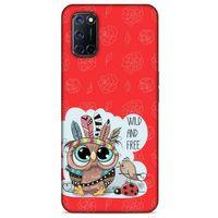 Animax Kırmızı Kızılderili Baykuş Oppo A92 Kılıf Desenli Silikon