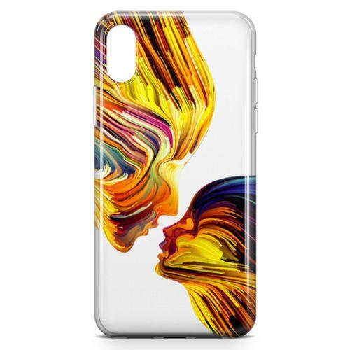 Apple iPhone XS Max Kılıf Yüzyüze Arka Kapak Koruma Desenli Full Koruyucu