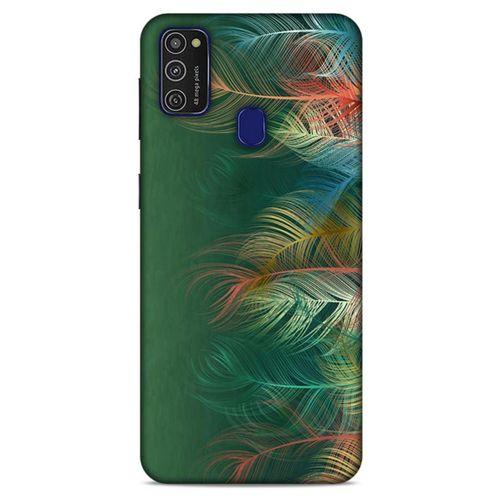 Samsung Galaxy M21 Kılıf Desenli Özel Seri Tüyler (31) TPU Kılıf