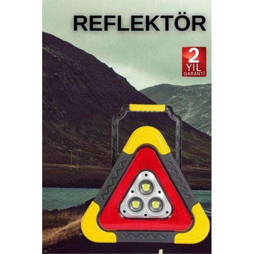 Işıklı Üçgen Reflektör Led Projektör Acil Durum Feneri Flaşör 500 Lümen