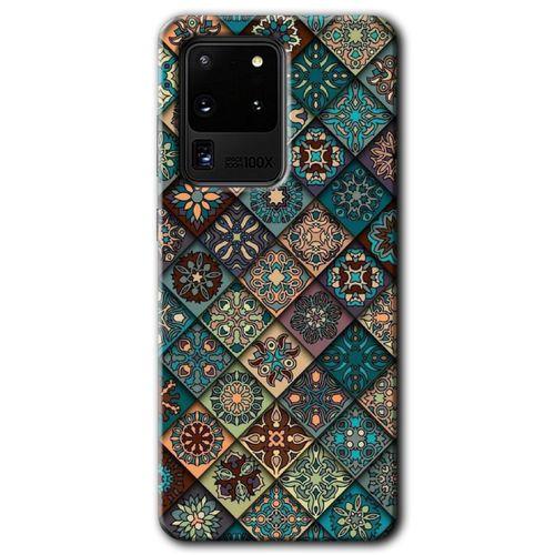 Galaxy S20 Ultra Kılıf HD Desen Baskılı Arka Kapak - Mat Mandala