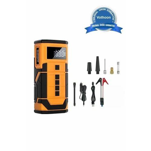 8000 Mah Taşnabilir Dijital Ekranlı Araç Akü Takviyeli,powerbank,ışıklı Oto Hava Kompresörü
