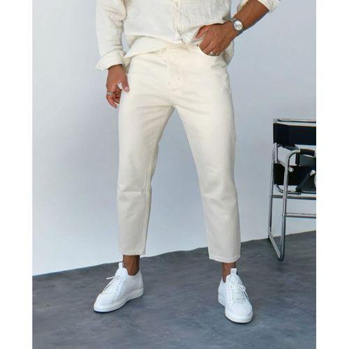 Erkek Krem Renk Mom Jean