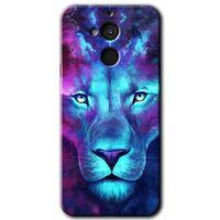 MRCİLETİSİM General Mobile GM 8 Kılıf HD Desen Baskılı Arka Kapak + Temperli Cam - Neon Lion