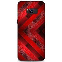Samsung Galaxy S8 Plus Kılıf Patchwork (28) Arka Kapak Kırmızı Siyah