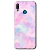 Huawei P20 Lite Kılıf HD Desen Baskılı Arka Kapak - Pembe-Duman