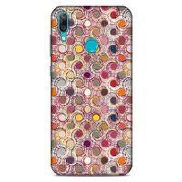 Huawei Y7 2019 Kılıf Pastel Renkler (36) Glitter Kılıf Sarı Pembe