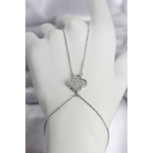 Pirinç Gümüş Renk Yonca Model Kadın Şahmeran