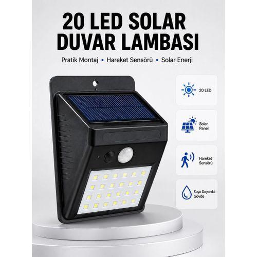 Su Geçirmez Ip65 20 Led Solar Sensörlü Bahçe Ve Veranda Aydınlatma Yeni Nesil