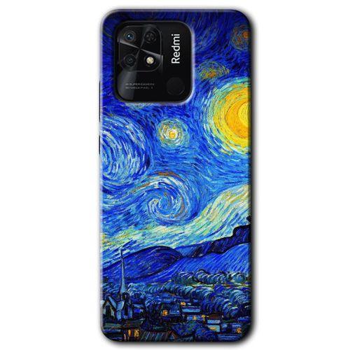 Potkal Hediye Fabrikası Xiaomi Redmi 10C Kılıf HD Desen Baskılı Arka Kapak - Starry Night