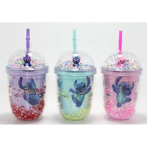 Stitch Figürlü Pipetli Kapaklı Kupa Bardak Alk5110
