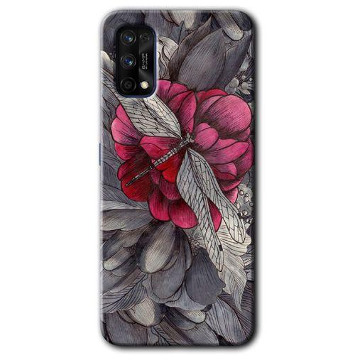 Realme 7 Pro Kılıf Baskılı Kapak - kelebek Ömrü + 5D Tam Kaplayan Cam