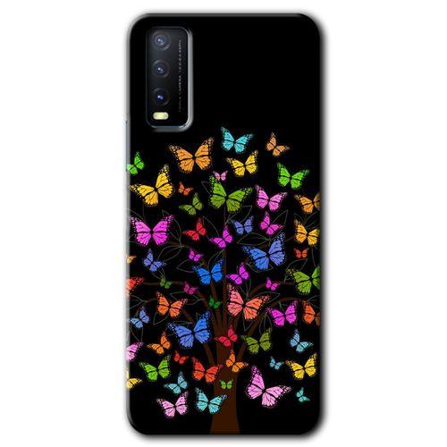 MRCİLETİSİM Vivo Y20s Kılıf HD Desen Baskılı Arka Kapak + Temperli Cam - Cacti Prairies