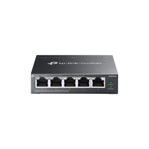 OMADA ES205GP, 5 Port Gigabit,  4 Port Gigabit PoE+, 65W, Yönetilebilir, Metal Kasa Masaüstü/Vesa Switch