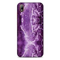 Mermer Desenli (18) Tema Telefon Kılıfları Mor Huawei Y5 2019 Kılıf