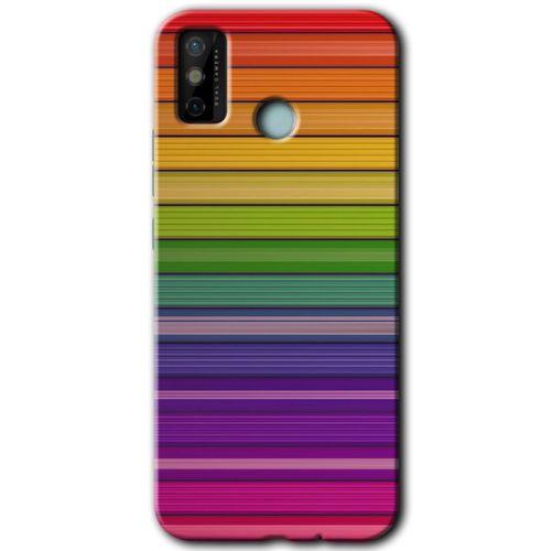 Potkal Hediye Fabrikası Tecno Spark 6 Go Kılıf HD Desen Baskılı Arka Kapak - Colorful Lines
