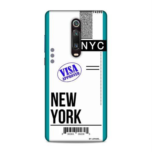 Xiaomi Redmi K20 Pro Kılıf Uçak Bileti New York City Arka Kapak Koruma Desenli Full Koruyucu