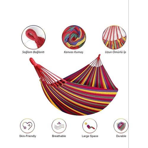 Çift Kişilik Xl 260x150cm Kolay Kurulabilir Kanvas Hamak Çantalı