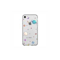 iPhone SE (2020) Gezegenler Desenli Premium Silikonlu Şeffaf Kılıf