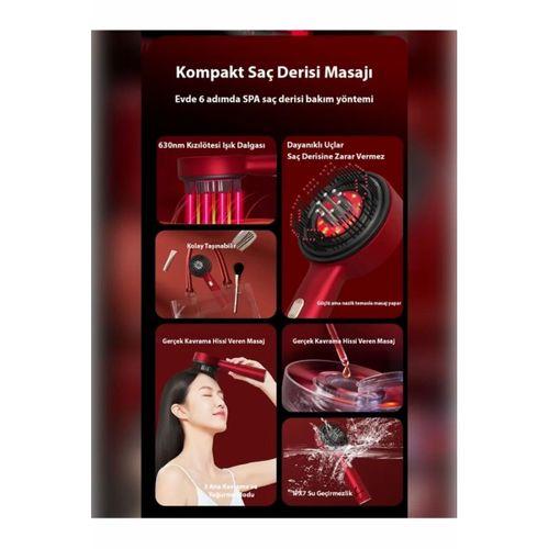 Şarjlı Ve Titreşimli Saç Masaj Tarağı Bakım Yağı Hazneli Fırça