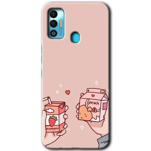 Tecno Spark 7T Kılıf HD Desen Baskılı Arka Kapak - Meyveli Süt + Kırılmaz Cam