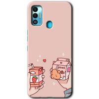 Tecno Spark 7T Kılıf HD Desen Baskılı Arka Kapak - Meyveli Süt + Kırılmaz Cam