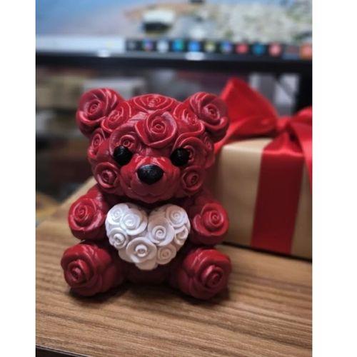 10 Cm 3d Kalp Tutan Ayıcık Dekoratif Sevgililer Günü Hediyesi