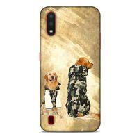 Samsung Galaxy A01 Kılıf Köpek Kıyafetleri (32) Soft Silikon Kılıf Golden Kapişonlu Polar