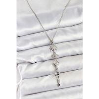 316L Çelik Zincir Gümüş Renk Güneş ve Enerji Model Kadın Y Kolye