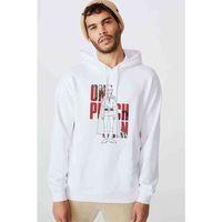 Anime One Punch Man Baskılı Beyaz Erkek Kapşonlu Sweatshirt