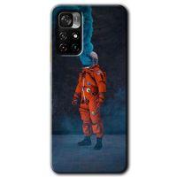 Poco M4 Pro 5G Kılıf HD Desen Baskılı Arka Kapak + Temperli Cam - Smoke Astronot