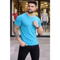 Erkek T-Shirt Bisiklet Yaka Slim Fit Dar Kesim Likralı Tişört Günlük Basic Body - Açık Mavi