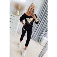 Kadın Uzun Kollu V Yakalı Desenli Viskon Iki Iplik Bluz Ve Pantolon Ikili Takım