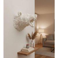 Özel Tasarım Beyaz Ayı Duvar Aksesuarı 3d Dekoratif Heykel 25x19 Cm