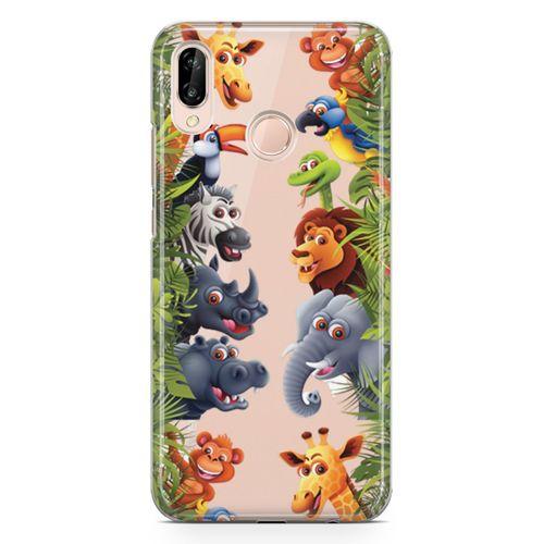 Huawei Nova 3e Kılıf Hayvanat Bahçesi 2 Arka Kapak Koruma Desenli Full Koruyucu