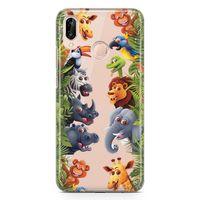 Huawei Nova 3e Kılıf Hayvanat Bahçesi 2 Arka Kapak Koruma Desenli Full Koruyucu