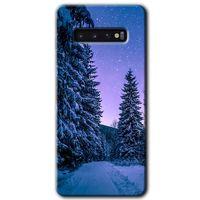 Galaxy S10 Kılıf HD Desen Baskılı Arka Kapak - Kış Manzarası + Kırılmaz Cam